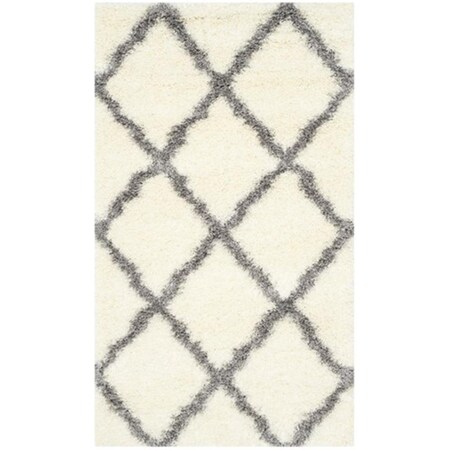 Safavieh Montreal Shag Power Loomed Rectangle Rug- Ivory - Grey- 4 x 6 ft. SGM866B-4